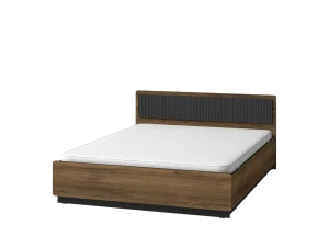 Современная двуспальная кровать Prestigo P13, 160х200, орех Вармия / черный