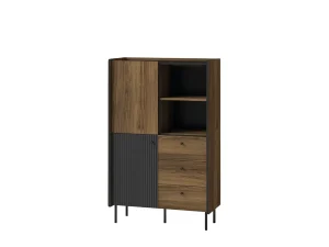 Современная прикроватная тумба Prestigo P12, орех Вармия / черный - Mebel-Trade — Больше чем интернет-магазин!