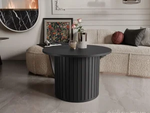 Современный круглый журнальный столик Zante ZA7, черный