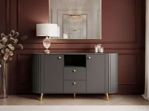 Комод Elodie II 2D2S 150, черный / золотой