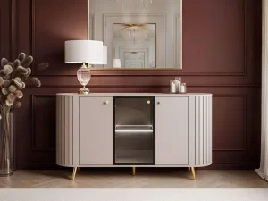 Комод с баром Elodie II 3D 150, кашемир / золотой