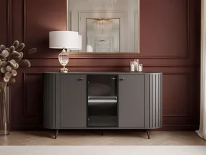 Комод с баром Elodie II 3D 150, черный
