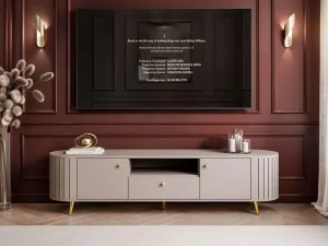 Тумба под телевизор Elodie II RTV 2D1S 180, кашемир / золотой