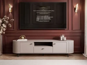 Тумба под телевизор Elodie II RTV 2D1S 180, кашемир / черный