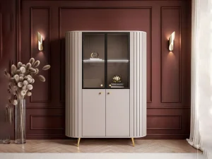 Витрина Elodie II 4D 112, кашемир / золотой