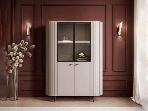 Витрина Elodie II 4D 112, кашемир / черный