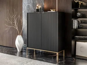 Высокая тумба Nova K104, черный / золотой - Mebel-Trade — Больше чем интернет-магазин!