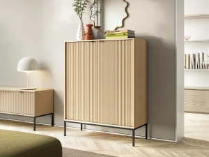 Высокая тумба Nova K104, дуб Виченца / черный - Mebel-Trade — Больше чем интернет-магазин!