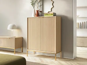 Высокая тумба Nova K104, дуб Виченца / золотой - Mebel-Trade — Больше чем интернет-магазин!