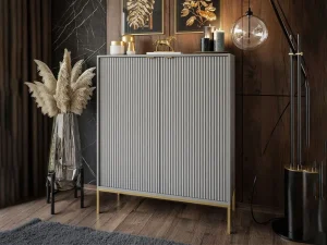 Высокая тумба Nova K104, серый / золотой - Mebel-Trade — Больше чем интернет-магазин!