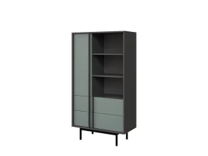 Стеллаж с ящиками Alsy 4 2S, антрацит / алоэ