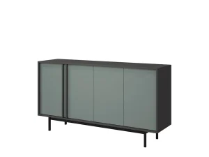 Широкий комод Alsy 6 4D, антрацит / алоэ - Mebel-Trade — Больше чем интернет-магазин!