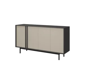 Широкий комод Alsy 6 4D, антрацит / светлый беж - Mebel-Trade — Больше чем интернет-магазин!