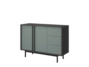 Комод Alsy 7 3S2D, антрацит / алоэ