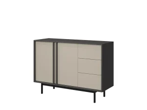 Комод Alsy 7 3S2D, антрацит / светлый беж