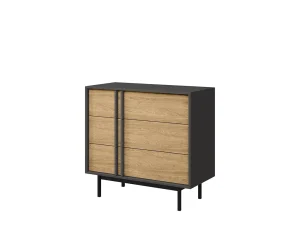 Комод с ящиками Alsy 8 3S, антрацит / дуб масляный - Mebel-Trade — Больше чем интернет-магазин!