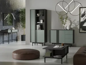Мебель для гостиной Alsy IV, антрацит / алоэ