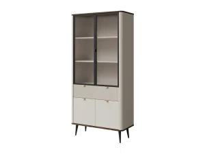 Витрина Marly 2 1SD2W, кашемир / орех