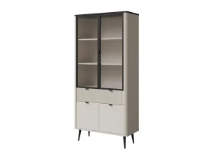 Витрина Marly 2 1SD2W, кашемир / серый камень