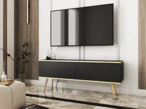 Тумба под телевизор Oro 135 (черный / золотой)
