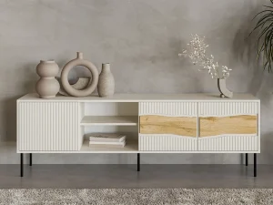 Тумба под телевизор Inserto 3D1W, кашемир / дуб Вотан