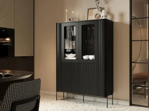 Четырехдверная витрина Vera 110, черный