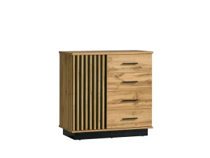 Широкий комод Lamelo LA6, дуб Вотан / черный - Mebel-Trade — Больше чем интернет-магазин!