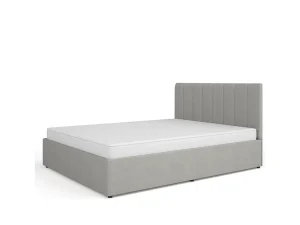 Современная мягкая кровать Mossa MO12, 160x200, серый Cloud 82