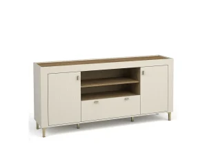 Современный широкий комод Mossa MO7, кашемир / дуб виски - Mebel-Trade — Больше чем интернет-магазин!
