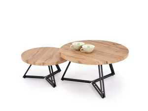 Набор журнальных столиков Anger, дуб золотой / черный
