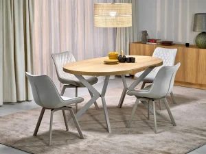 Раскладной стол Peroni, 100-250x100, дуб Гикори / кашемир