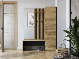 Прихожая Zaris, дуб золотой / черный - Mebel-Trade — Больше чем интернет-магазин!