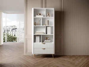 Стеллаж Lante A 2S, белый / золотой