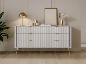 Комод Lante B 163 6S, белый / золотой - Mebel-Trade — Больше чем интернет-магазин!