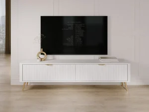 Тумба под телевизор Lante E 200 2D, белый / золотой - Mebel-Trade — Больше чем интернет-магазин!