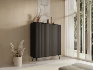 Высокий комод Lante K 2D, черный графит / черный - Mebel-Trade — Больше чем интернет-магазин!