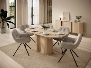 Обеденный раздвижной стол Lovi D, 160-200×90, дуб Кремона