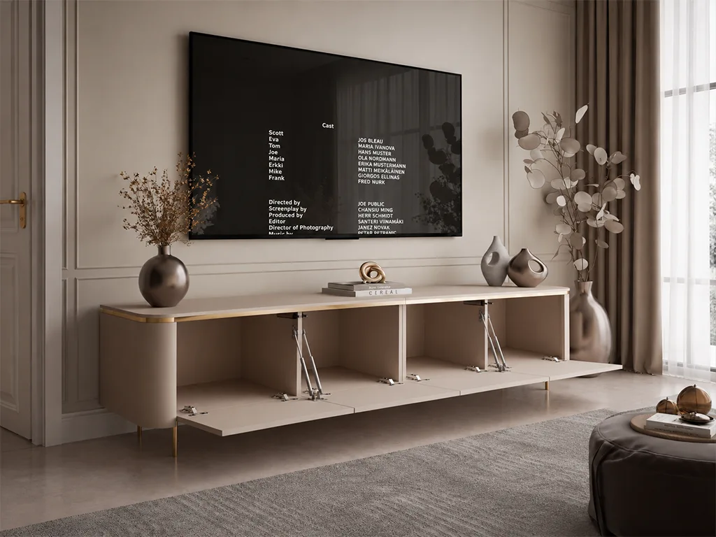 Тумба под телевизор Aveline 200 SN, кашемир / золотой - Mebel-Trade — Больше чем интернет-магазин!