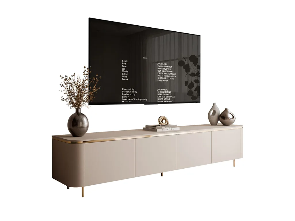 Тумба под телевизор Aveline 200 PN, кашемир / золотой - Mebel-Trade — Больше чем интернет-магазин!