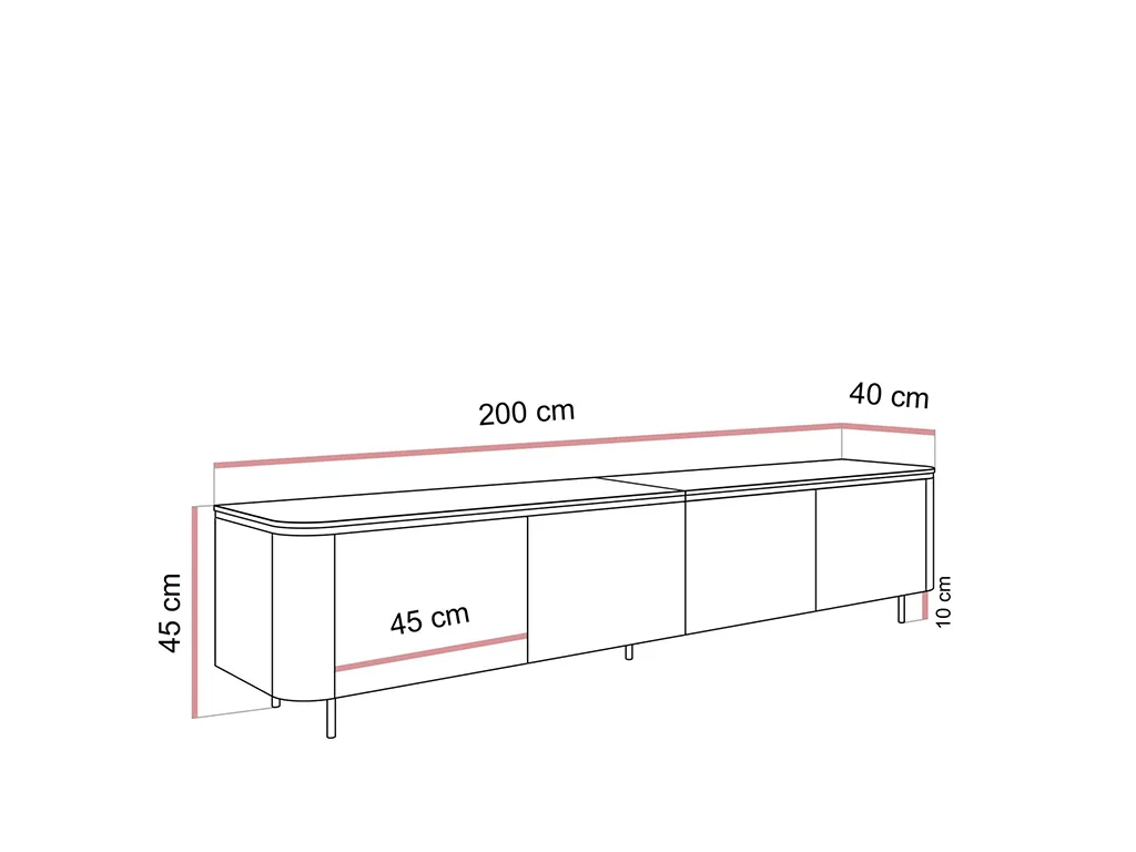 Тумба под телевизор Aveline 200 PN, кашемир / золотой - Mebel-Trade — Больше чем интернет-магазин!