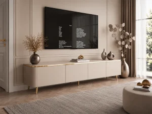 Тумба под телевизор Aveline 200 SN, кашемир / золотой - Mebel-Trade — Больше чем интернет-магазин!