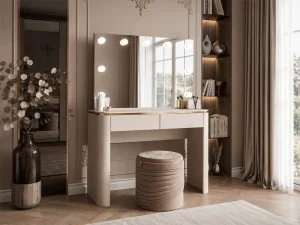 Туалетный столик Aveline Elite, кашемир / золотой - Mebel-Trade — Больше чем интернет-магазин!