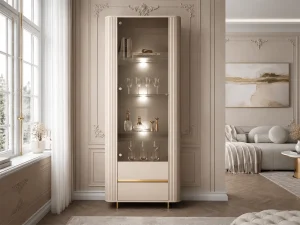 Витрина Mirage Gold, бежевый песочный / золотой - Mebel-Trade — Больше чем интернет-магазин!
