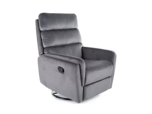 Кресло-реклайнер Argos Velvet, серый / черный