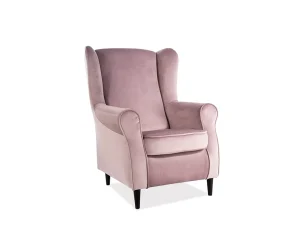Мягкое кресло Baron Velvet, античный розовый / венге