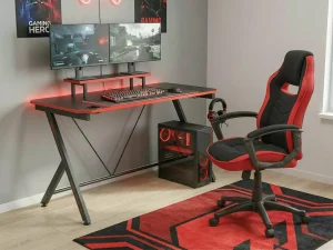 Игровое поворотное кресло Camaro, черный / красный