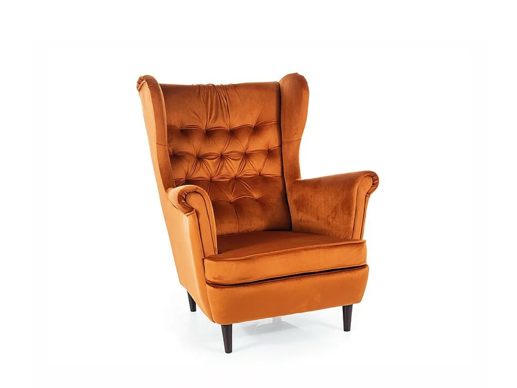 Мягкое кресло Harry Velvet, корица / венге