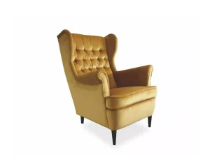 Мягкое кресло Harry Velvet, карри / венге