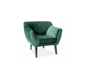 Мягкое кресло Karo 1 Velvet, зеленый / венге