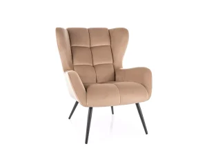 Мягкое кресло Louis Velvet, бежевый / черный
